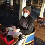 Len Chalklin collects the money